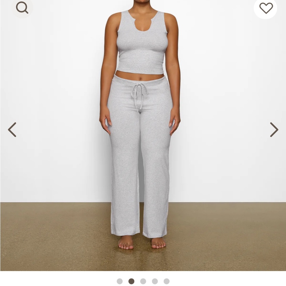 Skims Cotton Jersey Straight Leg Pants XS